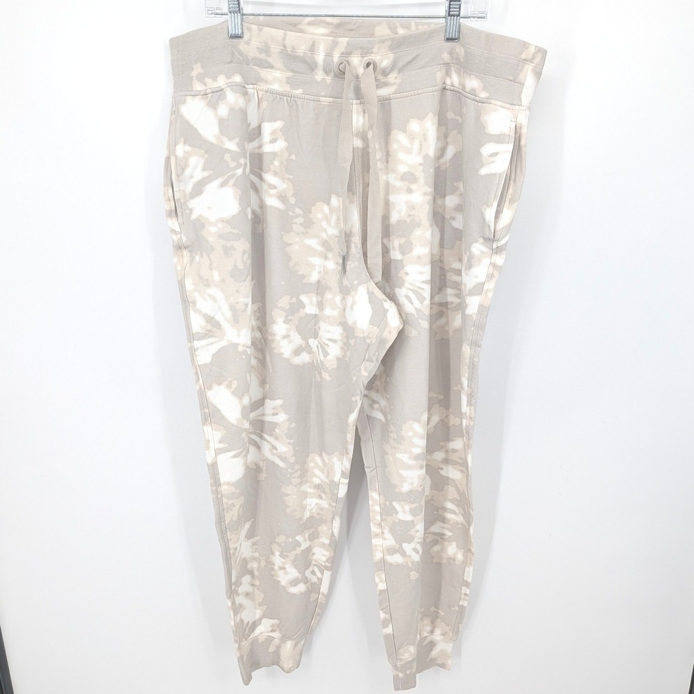 Athleta Tie Dye Jogger Women Plus 2X Beige Lounge Sweatpants Soft Comfort Casual